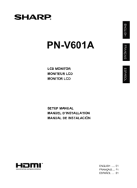Aby wyświetlić dokument Sharp PN-V601A Przewodnik Szybki Start