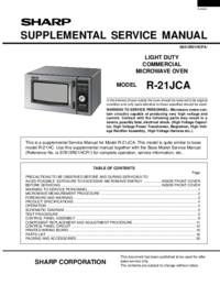 Aby wyświetlić dokument Sharp R-21JCA-F Instrukcja Obsługi