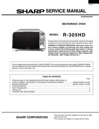 Aby wyświetlić dokument Sharp R-305HD Instrukcja Użytkownika