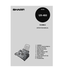 Aby wyświetlić dokument Sharp UX-118 Dokumentacja