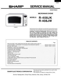 Aby wyświetlić dokument Sharp R-408JW Instrukcja Obsługi
