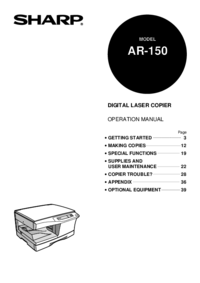 Aby wyświetlić dokument Sharp AR-150 SERIES Dokumentacja