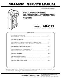 Aby wyświetlić dokument Sharp AR-CF2 Instrukcja Obsługi